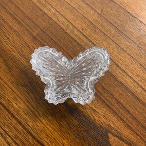 Clear Glass Butterfly Trinket Dish